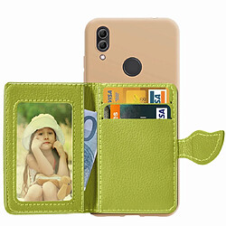 Wewoo Coque Souple Titulaire de la carte texture boucle de feuille de litchi PU + TPU cas pour Xiaomi Redmi Note 7 avec fente carte & et portefeuille et cadre photo vert