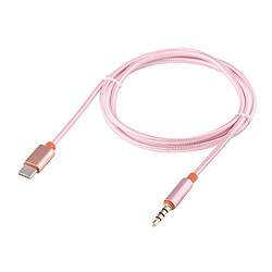 Avis Wewoo Câble rose pour Samsung Galaxy S8 & S8 + / LG G6 / Huawei P10 & P10 Plus / Xiaomi Mi6 & Max 2 et autres Smartphones 1m Weave Style USB-C / Type-C Mâle à 3.5mm Audio Mâle,