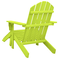 Acheter Maison Chic Chaise de jardin avec pouf - Fauteuil d'extérieur Adirondack Bois de sapin solide Vert -MN79616