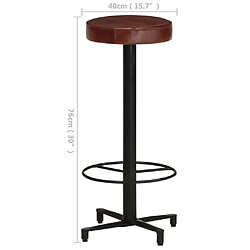 vidaXL Tabourets de bar lot de 2 76 cm cuir véritable pas cher