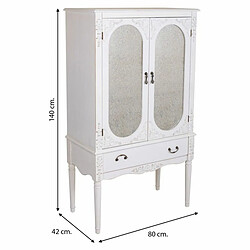 Armoire Alexandra House Living Blanc verre Bois d'épicéa Bois MDF 12 x 140 x 80 cm pas cher