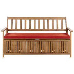 Beliani Banc avec coussin d'assise SOVANA Bois 160 cm Rouge