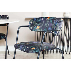 Venture Home Fauteuil en métal et velours Arrow (Lot de 2) noir fleuri.