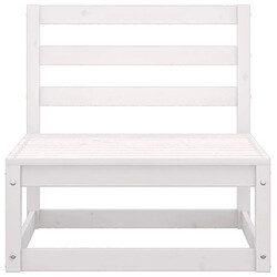 Avis Maison Chic Salon de jardin 3 pcs + coussins - Mobilier/Meubles de jardin - Table et chaises d'extérieur Blanc Bois de pin massif -MN11351