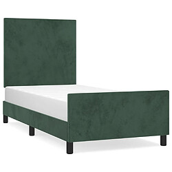 Maison Chic Lit adulte - Cadre Structure de lit avec tête de lit Contemporain Vert foncé 80x200 cm Velours -MN58257