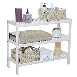 SONGMICS Étagère à Chaussures Étagère de Rangement 3 Niveaux Bambou 70 x 26 x 55 cm (L x l x H) Blanc LBS13W