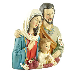 Résine 5 "Sainte Famille Statue Catholique Religieux Cadeau Peint À La Main Jésus Christ Sculptures Accueil Étagères Tables de Chevet Comptoirs Bureau