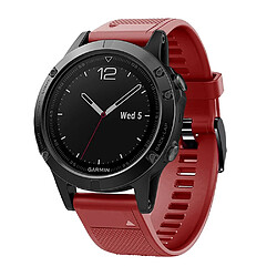 Bracelet en silicone sport avec boucle noire rouge pour votre Garmin Fenix 5