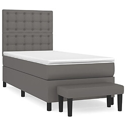 Maison Chic Lit Adulte - Lit simple Lit à sommier tapissier avec matelas moelleux - Meuble de Chambre - Gris 80x200 cm Similicuir -MN80563