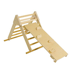 Avis Sunny Charlie 3-en-1 structure d'escalade en bois naturel | Triangle d'escalade / Arc d'escalade / Mur d'escalade | Jouets Montessori pour jeunes enfants