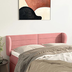 Maison Chic Tête de lit scandinave avec oreilles,meuble de chambre Rose 147x23x78/88 cm Velours -MN98316