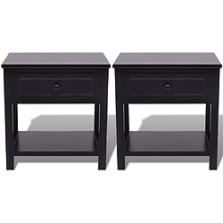 Avis Maison Chic Lot de 2 Tables de chevet - Tables de Nuit Bois Noir