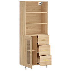 Avis vidaXL Buffet haut Chêne sonoma 69,5x34x180 cm Bois d'ingénierie