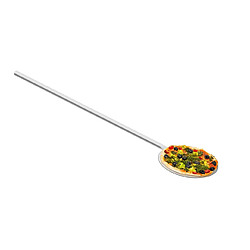 Helloshop26 Pelle à pizza inox 100 cm de long 20 cm de diamètre 14_0002744