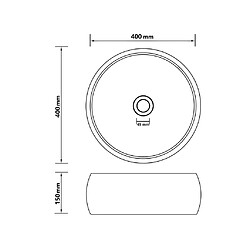 Acheter Vente-Unique Lavabo rond de luxe vasque à poser de toilette lave-mains de salle de bain cuisine vestiaire maison intérieur 40x15 cm céramique crème mat 02_0002749