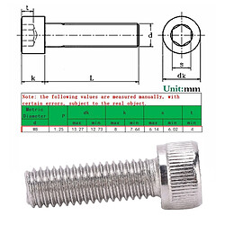 Avis ComfortXL Lot de 50 vis à tête cylindrique à six pans creux en acier inoxydable 304 - m8x25 - matériel de fixation