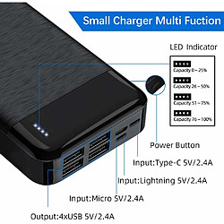 YOBON Batterie Externe 30000mAh, Power Bank 4 Ports de Sorties Rapide, Chargeur Portable avec L'écran LCD convient pour les Smartphone