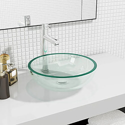 vidaXL Lavabo Verre trempé 35x12 cm Transparent