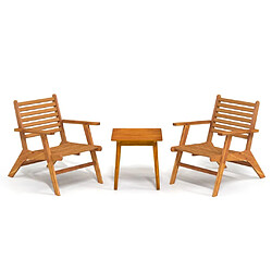 Maison Chic Mobilier de bistro et chaises de jardin 3 pcs Bois d'acacia solide -GKD364454