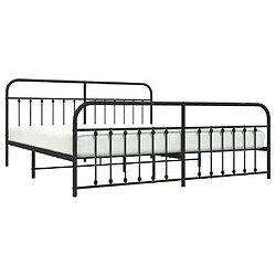 Avis Maison Chic Lit adulte - Lit simple Cadre de lit métal avec tête de lit/pied de lit,Structure du lit Contemporain pour chambre noir 200x200 cm -MN48195