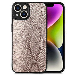 Coque en TPU + PU antichoc, découpe précise, texture serpent pour votre iPhone 14 - gris