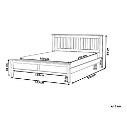 Avis Beliani Lit double 160 x 200 cm bois clair MAYENNE