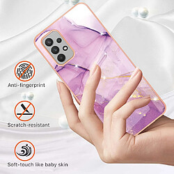 Coque en TPU antichoc, IMD, électroplaqué, motif marbré violet 001 pour votre Samsung Galaxy A32 4G (EU Version)