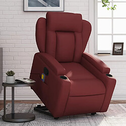 Maison Chic Fauteuil Relax pour salon, Fauteuil inclinable de massage Rouge bordeaux Similicuir -GKD91916