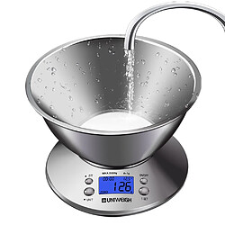 Universal Échelle de cuisine numérique Échelle alimentaire multifonctionnelle de haute précision, bol amovible 2,15 L volume de liquide, température ambiante, 11 lb/5 kg |