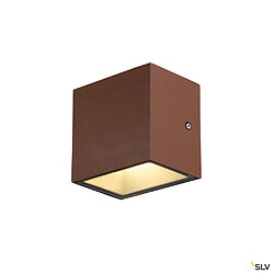 Applique extérieure SLV SITRA CUBE Up/Down rouille avec LED intégrée - Taille S - 12 cm