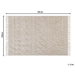 Beliani Tapis en Coton Beige 140 x 200 cm DIDIM