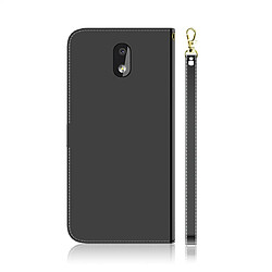 Avis Wewoo Housse Coque Etui à rabat horizontal en surface miroir avec pour Nokia 2.2 fentes cartes et porte-cartes ainsi que portefeuille et lanière Noir