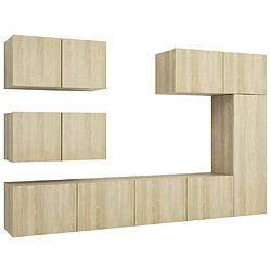 Maison Chic Ensemble de meubles TV 6 pcs | Banc TV Moderne pour salon | Meuble de Rangement - Chêne sonoma Aggloméré -MN45295