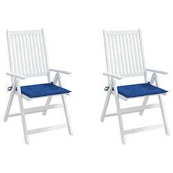 Avis vidaXL Coussins de chaise de jardin lot de 2 bleu royal 50x50x3 cm