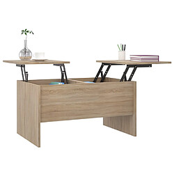 Avis vidaXL Table basse chêne sonoma 80x50x42,5 cm bois d'ingénierie