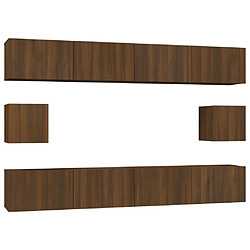 Maison Chic Ensemble de meubles TV 6 pcs | Banc TV Moderne pour salon | Meuble de Rangement - Chêne marron Bois d'ingénierie -MN31281