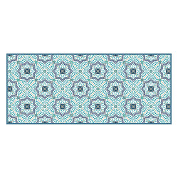 Alter Chemin de cuisine, 100% Made in Italy, Tapis antitache avec impression numérique, Chemin de table antidérapant et lavable, modèle Majolica - Eugène, 140x52 cm