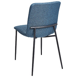 Beliani Chaise de salle à manger GLENDIVE Set de 4 Tissu Bleu foncé pas cher