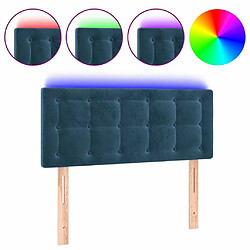 Maison Chic Tête de lit scandinave à LED,meuble de chambre Bleu foncé 90x5x78/88 cm Velours -MN21587