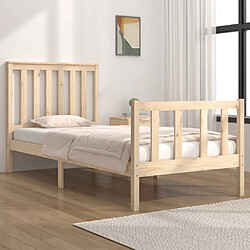 Maison Chic Lit Moderne Chambre - Cadre/structure de lit pour adulte bois de pin massif 75x190 cm petit simple -MN68310