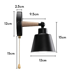 Stoex 2PCS Applique Murale Moderne Noir Applique Murale Rétro Minimaliste Lampe Murale D'Intérieur Nordique E27 pas cher