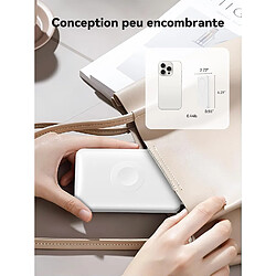 SANAG Pour Magsafe Power Bank 5000Mah, Chargeur Portable Sans Fil Magnétique 2 En 1 Avec Chargeur Iwatch, Batterie Usb-C À Charge Rapide 20W Pour Iphone 16/15/14/13/12 Pro , Apple Watch (Blanc) pas cher