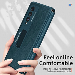 Coque en TPU + PU anti-chute avec béquille pour votre Samsung Galaxy Z Fold4 5G - vert