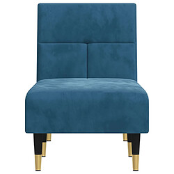 Avis vidaXL Chaise longue bleu velours