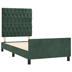 Acheter Maison Chic Lit adulte - Cadre Structure de lit avec tête de lit Contemporain Vert foncé 90x200 cm Velours -MN48677