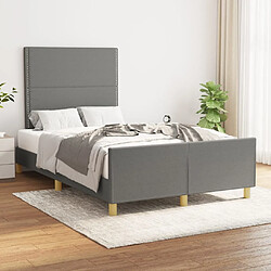 Maison Chic Lit adulte - Cadre Structure de lit avec tête de lit Contemporain Gris foncé 120x200 cm Tissu -MN72080