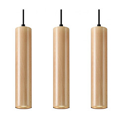 Luminaire Center Suspension Lino Bois Bois naturel 3 ampoules 90cm