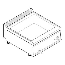 Bain-Marie GN 2/1 Gaz à Poser - 700 x 700 x 280 mm - Tecnoinox