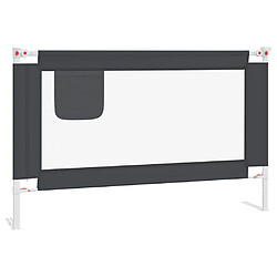 vidaXL Barrière de sécurité de lit d'enfant Gris foncé 120x25 cm Tissu