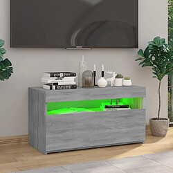 Acheter vidaXL Meuble TV avec lumières LED Sonoma gris 75x35x40 cm